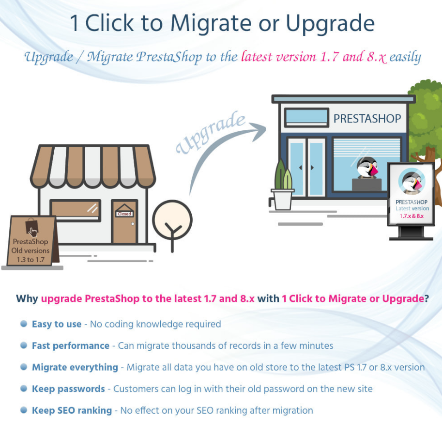 ETS-Shop CLICK to Migrate or Upgrade Module Prestashop - ETS-Shop CLICK to Migrate or Upgrade Module Prestashop v2.3.4 by Prestashop Nulled Free Download