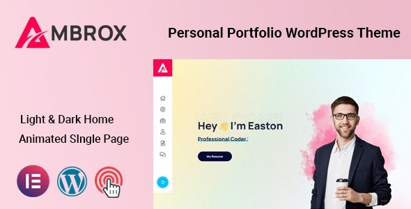 Ambrox – Personal Portfolio WordPress Theme - Ambrox - Personal Portfolio WordPress Theme v1.0.2 by Themeforest Nulled Free Download