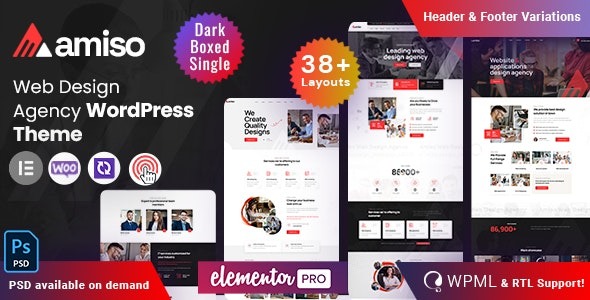 Amiso – Web Design Agency WordPress Theme - Amiso Web Design Agency v2.0.0 by Themeforest Nulled Free Download