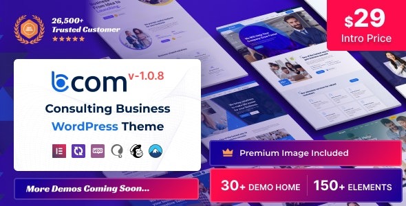 Bcom – Consulting Business WordPress Theme - Bcom - Consulting Business v1.1.9 by Themeforest Nulled Free Download