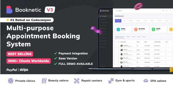 [Pre Activated] Booknetic – WordPress Appointment Booking and Scheduling system - Booknetic + Addons v3.8.26 by Codecanyon Nulled Free Download