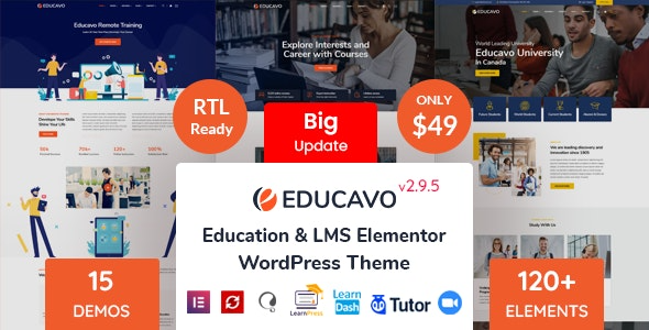 Educavo – Online Courses – Education WordPress Theme - Educavo - Online Courses & Education WordPress Theme v3.1.1 by Themeforest Nulled Free Download