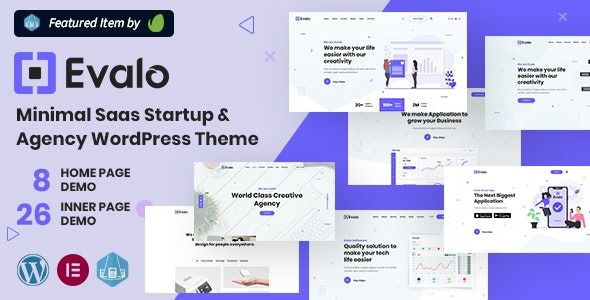 Evalo – Minimal SaaS Startup – Agency WordPress Theme - Evalo - Minimal SaaS Startup - Agency WordPress Theme v1.1.0 by Themeforest Nulled Free Download