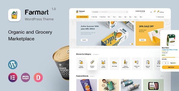 Farmart – Organic – Grocery Marketplace WordPress Theme - Farmart - Organic - Grocery Marketplace WordPress Theme v1.1.9 by Themeforest Nulled Free Download