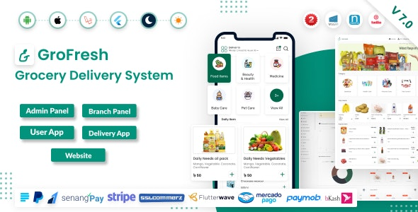 GroFresh – (Grocery, Pharmacy, eCommerce, Store) App and Web with Laravel Admin Panel + Delivery App - GroFresh (Grocery, Pharmacy, eCommerce, Store) App and Web with Laravel Admin Panel + Delivery App v7.3 by Codecanyon Nulled Free Download