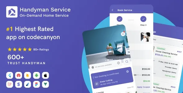 Handyman Service – Flutter On-Demand Home Services App with Complete Solution - Handyman Service - Flutter On-Demand Home Services App with Complete Solution v11.5.1 by Codecanyon Nulled Free Download