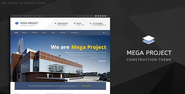 Mega Project – Construction WordPress - Mega Project - Construction WordPress Theme v1.3.8 by Themeforest Nulled Free Download