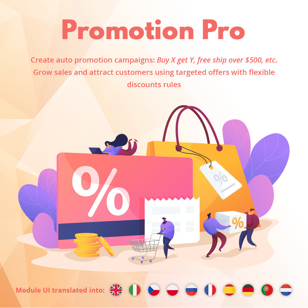 Promotion Pro: Auto discounts, free ship, gifts, etc. Module Prestashop - Promotion Pro: Auto discounts, free ship, gifts, etc. Module Prestashop v1.2.3 by Prestashop Nulled Free Download