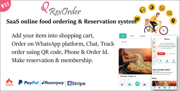 QrexOrder – SaaS QR Multiple Restaurants / WhatsApp Online ordering / Reservation system - QrexOrder - SaaS QR Multiple Restaurants / WhatsApp Online ordering / Reservation system v3.2.0 by Codecanyon Nulled Free Download