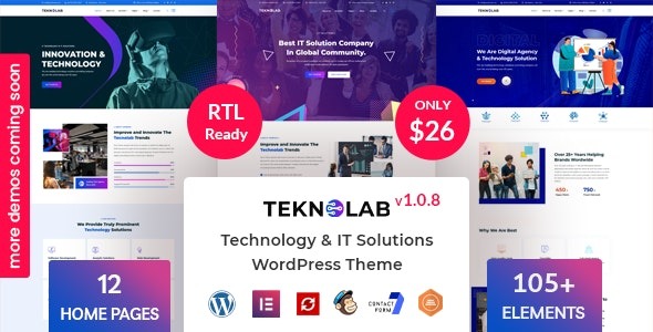 Teknolab – Technology – IT Solutions WordPress Theme - Teknolab Technology - IT Solutions WordPress Theme v1.1.1 by Themeforest Nulled Free Download
