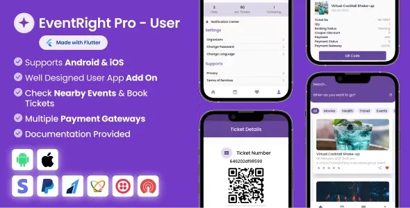 User App for EventRight Pro Event Ticket Booking System - User App for EventRight Pro Event Ticket Booking System v2.2.0 by Codecanyon Nulled Free Download