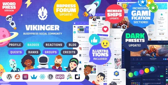Vikinger – BuddyPress and GamiPress Social Community - Vikinger - BuddyPress and GamiPress Social Community v1.9.16 by Themeforest Nulled Free Download