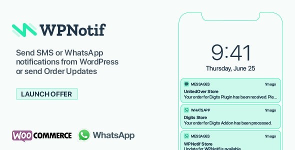 WPNotif – WordPress SMS and WhatsApp Notifications - WPNotif WordPress SMS and WhatsApp Notifications v2.9.4.1 by Codecanyon Nulled Free Download