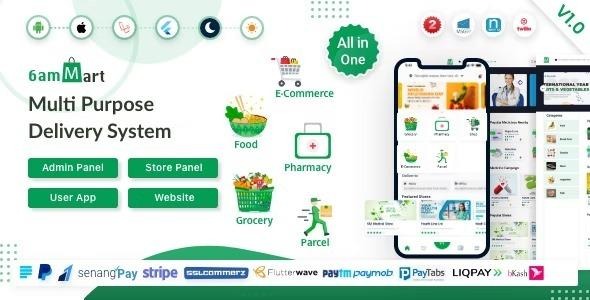 6amMart Multivendor Food, Grocery, eCommerce, Parcel, Pharmacy delivery app with Admin – Website - 6amMart - Multivendor Food, Grocery, eCommerce, Parcel, Pharmacy delivery app with Admin & Website v2.7 by Codecanyon Nulled Free Download