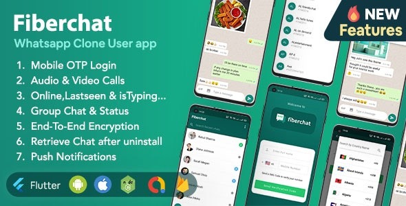 Fiberchat – Whatsapp Clone Full Chat – Call App | Android – iOS Flutter Chat app - Fiberchat - Whatsapp Clone Full Chat - Call App | Android - iOS Flutter Chat app v2.0.14 by Codecanyon Nulled Free Download
