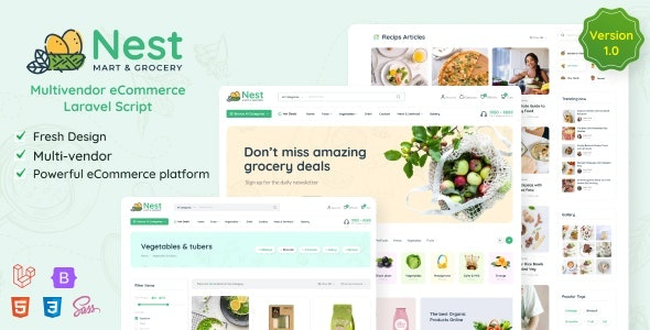 Nest Multivendor Organic – Grocery Laravel eCommerce - Nest Multivendor Organic and Grocery Laravel eCommerce System v1.22.2 by Codecanyon Nulled Free Download