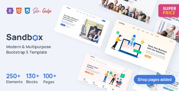 Sandbox – Modern – Multipurpose Bootstrap Template - Sandbox - Modern - Multipurpose Bootstrap Template [Working] v3.4.1 by Themeforest Nulled Free Download