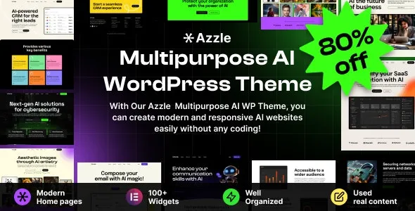 Azzle – AI Technology – Startup WordPress Theme - Azzle - AI Technology - Startup WordPress Theme v1.0.1 by Themeforest Nulled Free Download