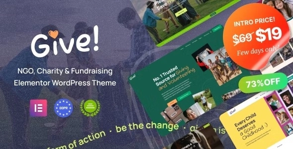 Give – NGO – Charity WordPress Theme - Give - NGO & Charity WordPress Theme v1.0.7 by Themeforest Nulled Free Download