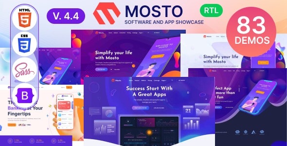 Mosto – app landing page - Mosto- app landing page v4.0.4 by Themeforest Nulled Free Download